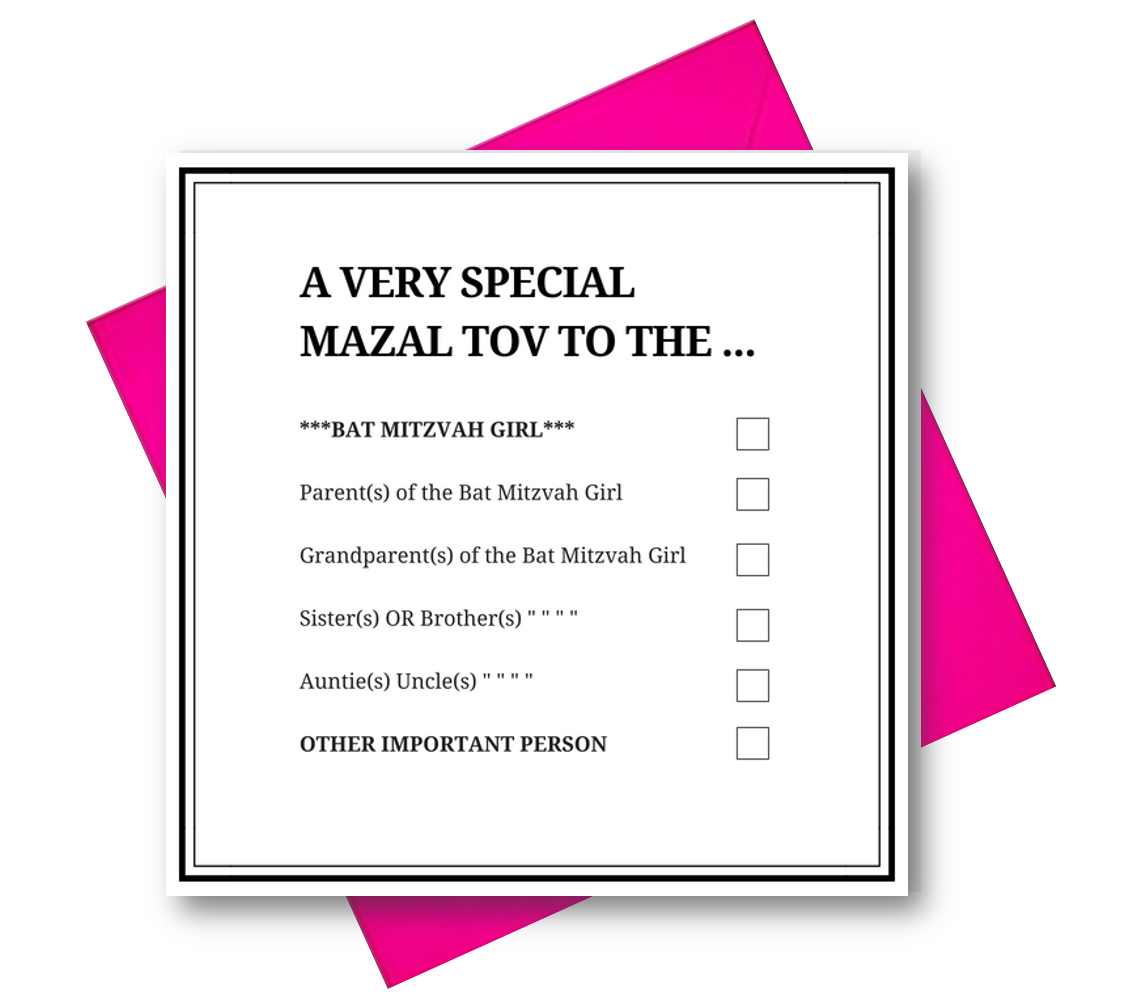 Bat Mitzvah Tick Box